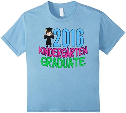 Kids 2016 Kindergarten Graduation Girl T-Shirt 6 Baby Blue