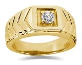 0.35 CTW Men's Diamond Ring in 18K Yellow Gold