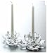 CRYSTAL GIFTWARE LOTUS TAPER HOLDER PAIR