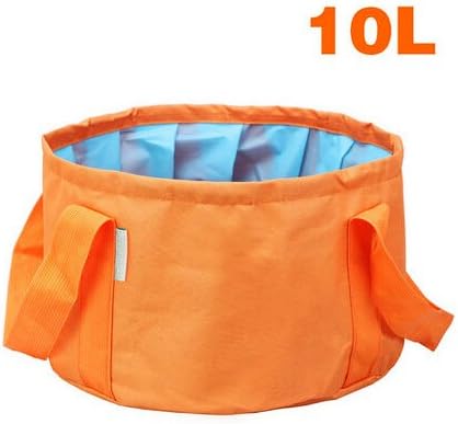10L Portable Outdoor Folding Water Bag Wash Basin Bucket for Camping Hiking Travelling Fishing Washing (orange)