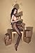 Sexy Open-Crotch Shiny High-Waist Lace Pantyhose See-Through Bodysuit Flirty Set, Coffee, One Size