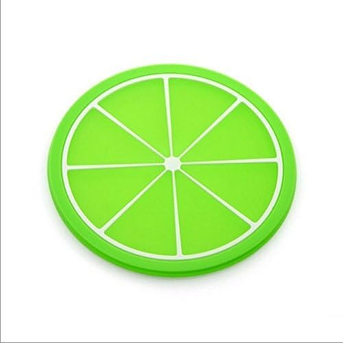 Transparent soft plastic fruit cup mat to the style of the seven different fruits(Set of 7)