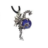 Anh�nger Drachen mit blauer Kristallkugel 925er Silber Schmuckvon "Creativstuff"