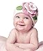 niceEshop(TM) Infant Girl Baby Handmade Knit Crochet Flowers Hat Cap,White&Pink