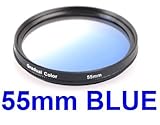55MM Gradual Blue Lens Filter for Kodak, Nikon, Sony, or ANY Camera with 55 ....