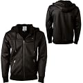 Volcom Faux Leather Too Full-Zip Hooded Sweatshirt - Men's Black, M