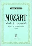 Missa Brevis C-Dur KV 259 (Orgelsolomesse). Klavierauszug