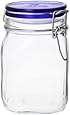 Bormioli Rocco Fido Square Jar with Blue Lid, 33-3/4-Ounce