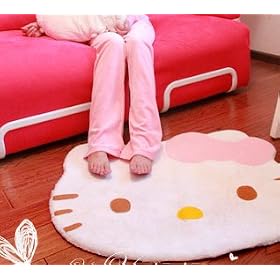 Hello Kitty diecut face shape Area Rug 30 X 25 inches