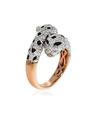 1.50CT, Round White Diamond Panther Leopard Head Ladies Ring in 14K Rose Gold