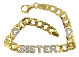 Gold Plated Silver Cubic Zirconia Set Sister Bracelet