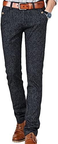 PXForest Men's Fashion Casual Slim Sanding Pencil Straight Flat Front Casual Pants Grey-33