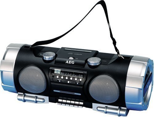 AEG SRR 4317 CD/MP3 Radio (MP3 Line In Adapter Kabel, 4 Breitband-Lautsprecher) schwarz