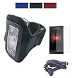 Microsoft Zune HD Armband with Armlength 10.5 Inch and 14.6 Inch + Screen Protector + Zune HD Car Charger (10.5", Black)