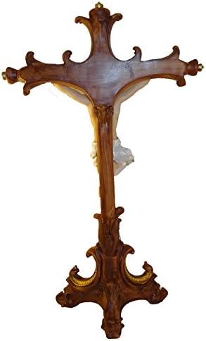 Jesus on the Cross Crucifix Spiritual Free Standing Statue 14 Inch Ht