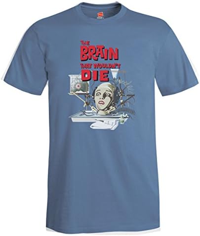The Brain That Wouldn't Die Poster Reproduction T-shirt (Medium, Vintage Denim Blue)