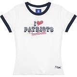 Reebok New England Patriots Girl's Short Sleeve Ringer Crew Neck T-Shirt