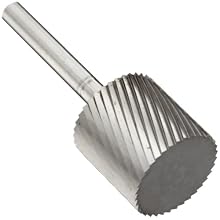 PFERD Cylindrical Carbide Bur, Uncoated (Bright) Finish, Single Cut, Plain End