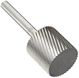 PFERD Cylindrical Carbide Bur, Uncoated (Bright) Finish, Single Cut, Plain End, 1/4" Shank, 1/8" Head Diameter, 1/2" Head Length (SA-11)