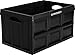 CleverMade CleverCrates 46 Liter Collapsible Storage Bin/Container: Solid Wall Utility Basket/Tote, Black
