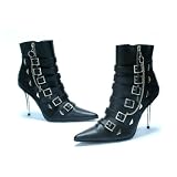 Ellie Shoes - 408-Patrol, 4 Ankle Boots With Buckles And Chains in Sizes 5-12