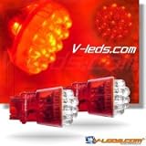 2 RED SUPER REFRACTOR 24 LED LIGHT BULBS 3157 3156