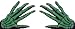 Gloves Long Green Skeleton Hands Raised Bones Costume Accessory Glow Under a Black Light Adult Size