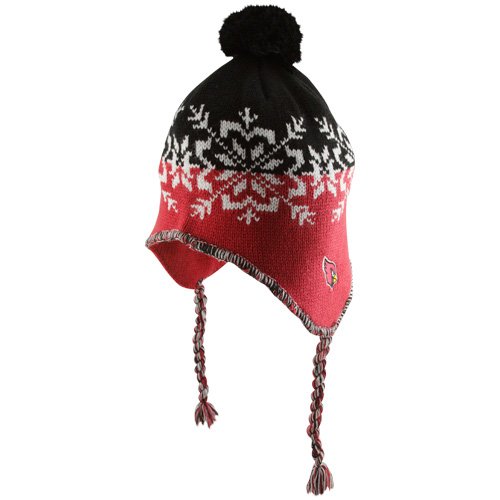 Reebok Arizona Cardinals Ladies Cardinal-Black Snowflake Tassel Knit Beanie