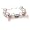 Designer-created Iridescent Pink Foil Lampwork Bead 