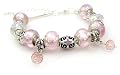 Designer-created Iridescent Pink Foil Lampwork Bead 