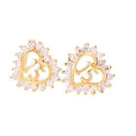 Quinceanera Crystal Hearts Earrings
