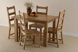 4ft x 2ft 8 Solid Oak Dining Table with 4 Solid Oak Chairs