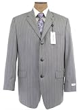 Review Calvin Klein  / Calvin Klein Mens Single Breasted 3 Button Gray Pinstripe Wool Suit - Size 44R