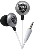 iHip NFF10200OAK NFL Oakland Raiders Mini Ear Buds, Silver/Black