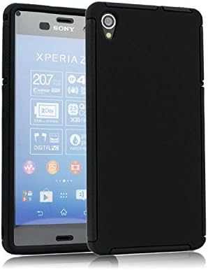 Ycxbox(Tm) Sony Xperia Z3 Case, Dual Layer Reinforced Corners Hybrid Shockproof Dustproof TPU+PC Protective Hard Case Cover /Bumper with Built-in Screen Protector for Sony Xperia Z3 (Black)