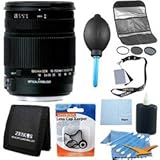 Sigma 18-250mm f/3.5-6.3 DC OS HSM IF Lens for Canon AF Digital SLR Cameras With Cleaning Kit, Flash Bracket, Micro Fiber Cleaning Cloth, Card Wallet, Hoya UV Filter!, Lens Cap Cleaner and more!