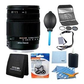 Sigma 18-250mm f/3.5-6.3 DC OS HSM IF Lens for Sony Digital SLR Cameras With Cleaning Kit, Flash Bracket, Micro Fiber Cleaning Cloth, Card Wallet, Hoya UV Filter!, Lens Cap Cleaner and more!