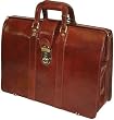 Mancini Brown Italian Leather Lawyer/doctor Briefcase Laptop