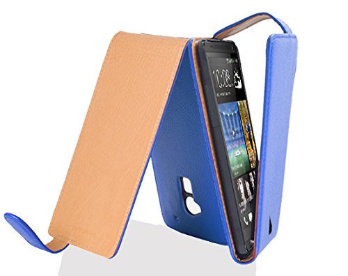 HTC ONE MAX (T6) case , CADORABO ONE MAX - T6 Case FLIP Style [BLUE] Premium PU leather Case Flip Cover for HTC ONE MAX (T6)- BLUE [Lifetime Warranty]
