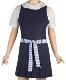 Pleated Jumper with Pockets and Striped Tie Belt