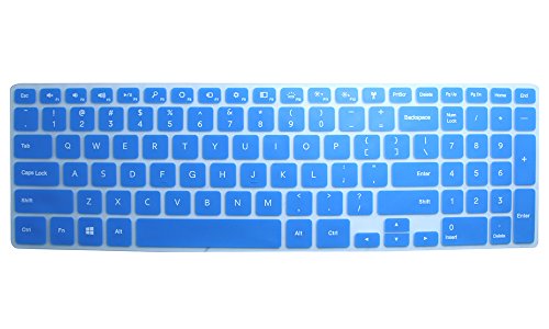 Semi-Blue Ultra Thin Soft Backlit Silicone Keyboard Protector Skin Cover for 15.6" New Dell Inspiron 15 7000 15-7537, i7537T, i7537T-3342sLV, i7537T-1121sLV, i7537T-4340sLV US Layout (if your "enter" key looks like "7", our skin can't fit)