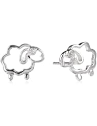 Sterling Silver Childrens Sheep Button Earrings