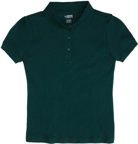 French Toast School Uniform Girls Short Sleeve Interlock w/ Picot Collar