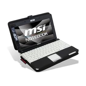 Tuff-Luv Leather case cover for MSI Wind U120/U120H/U123 - Black (extended battery compatible)