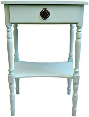 Vintage Multi Use Table End Accent Nightstand Restyled Ice Blue Chalk Paint