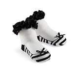 Mud Pie Princess Natalie Zebra Sock, Black/White, 0-12 Months