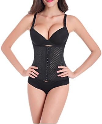 Valentina Womens Workout Waist Trainer Corset Tummy Slimming Body Shapewear Trimmer Cincher Tummy Shaper Girdle 4 Hooks
