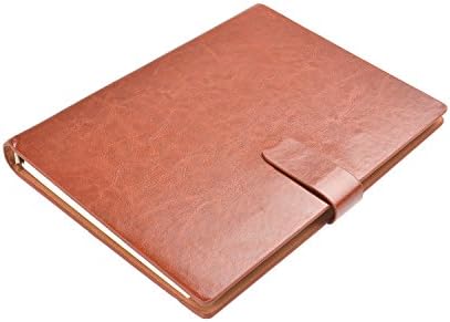 Monumentum Document Folder / Padfolio / Notebook / Conference Folder, 10.63" X 8.27" X 0.79", Brown Leatherette, Flap Closure, Notepad with 100 Sheets (10.24" X 7.48"), Mod. DH-2721-03 (US)