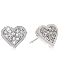 Stainless Steel Crystal Sweetheart Stud Earrings