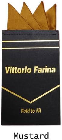 TheDapperTie - Men's Solid Pre Folded Silk Pocket Square Hanky on Card Mustard